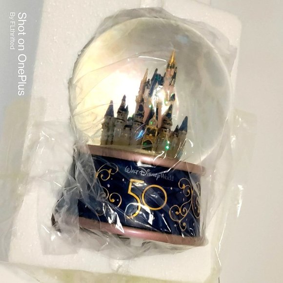 Disney Other - Walt Disney World 50th Anniversary Magic Kingdom Cinderella Castle Snow Globe